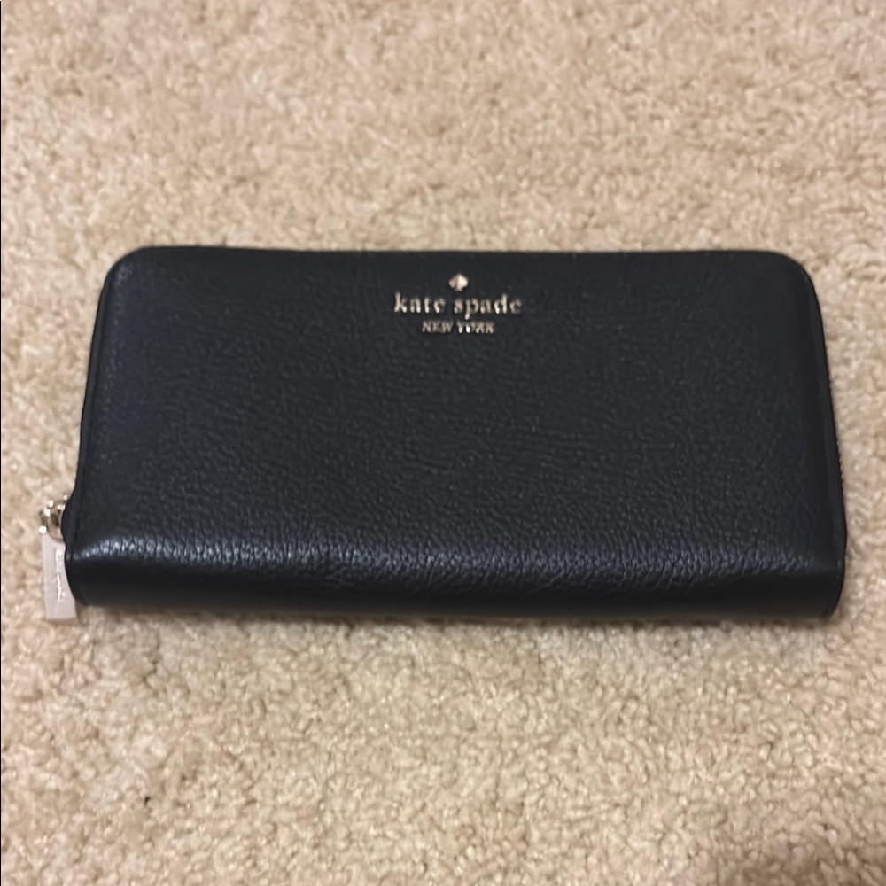 Kate Spade Midnight Black Zip Wallet